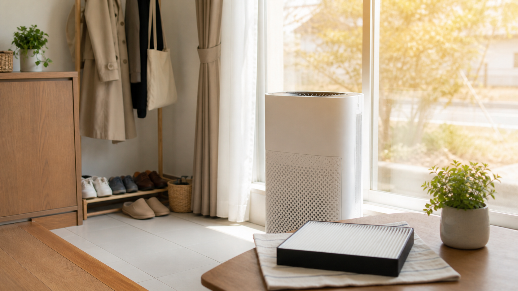 黄砂の日に窓を開けたあと、フィルターで見ること